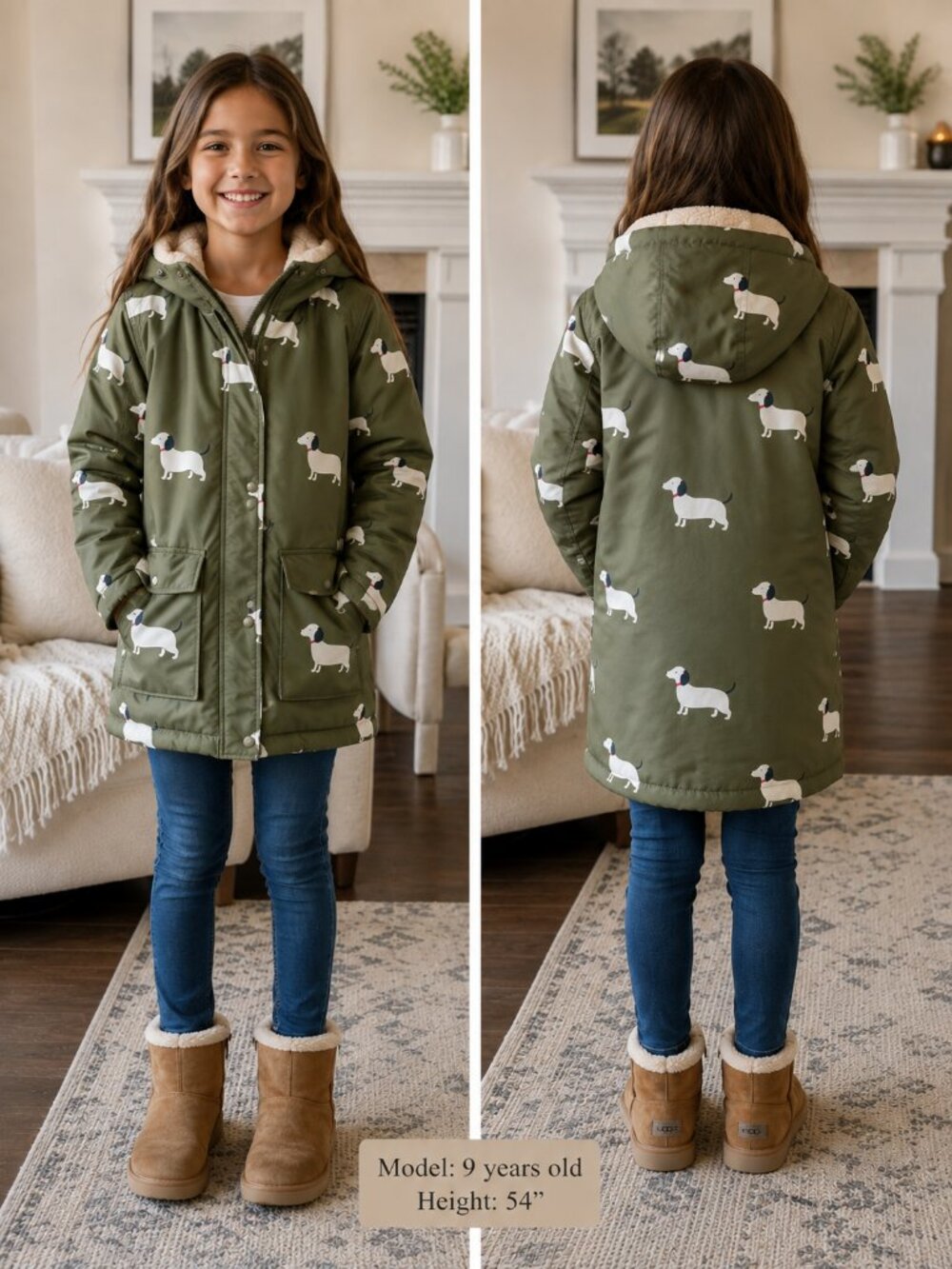 Mini Boden || Sausage Dog Dachshund Waterproof Parka
